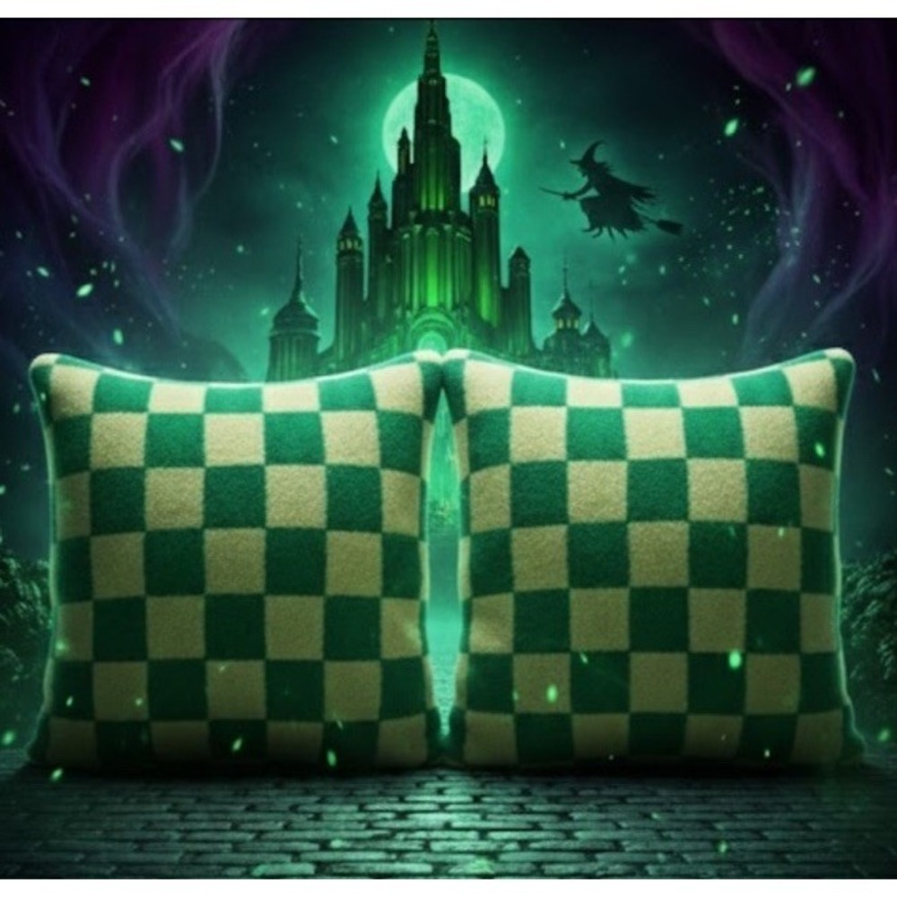 Target x Wicked by Paul Tazewell Elphaba Checkmat Throw Pillows 17" x 17" - 2 Ct